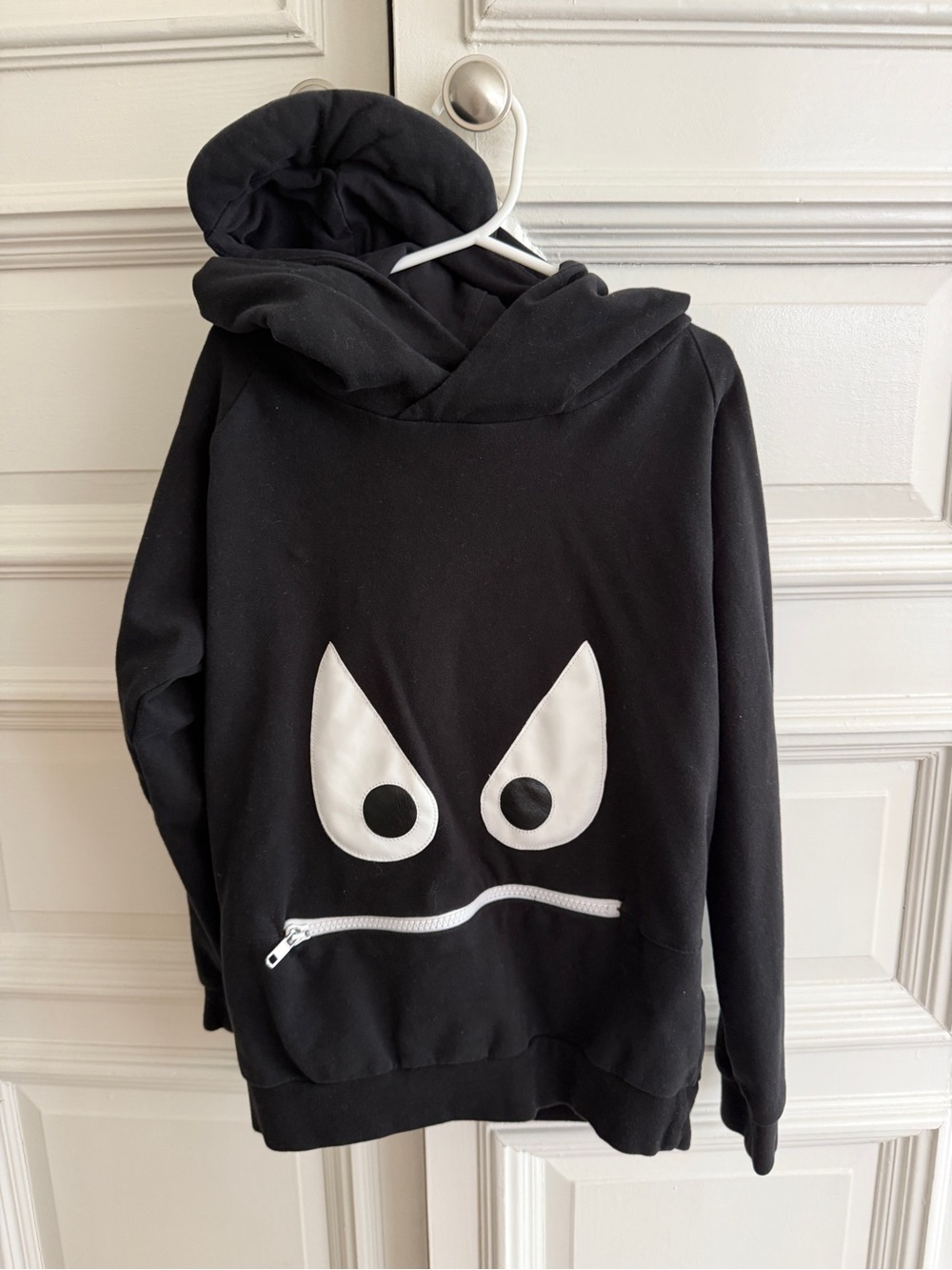 Waw Capow Black Hoodie with Peach Logo Tag